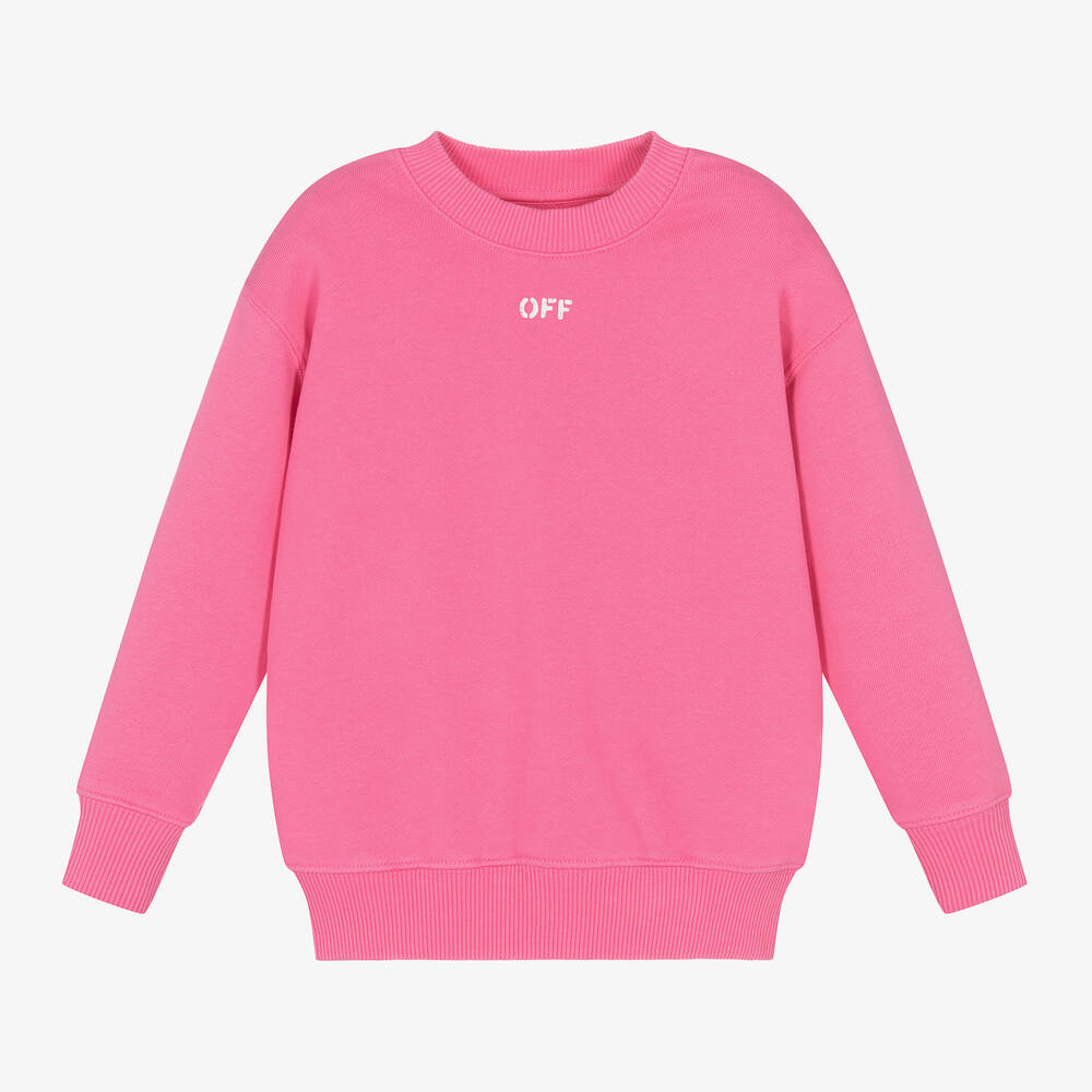 Off-White - Розовый хлопковый свитшот | Childrensalon