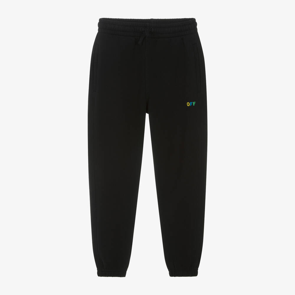 Off-White - Teen Boys Black Cotton Joggers | Childrensalon