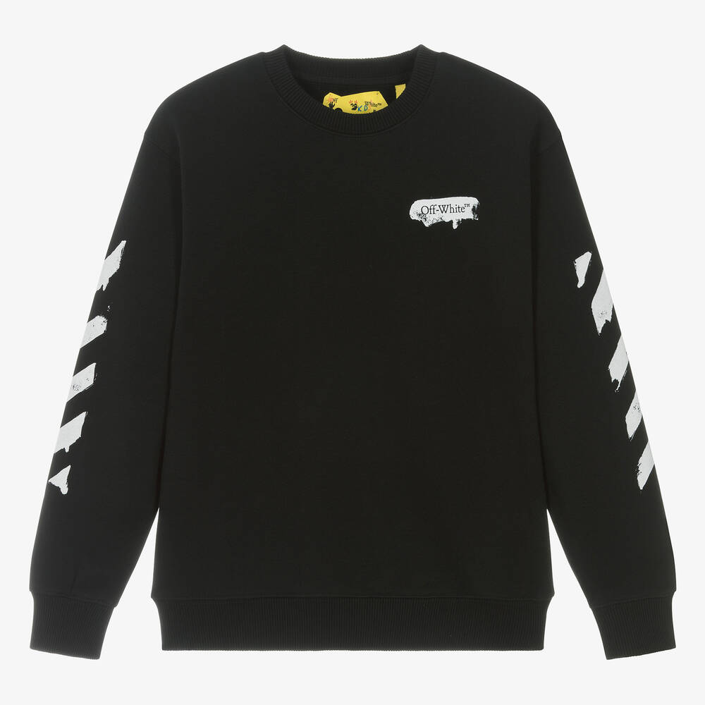 Off-White - Teen Boys Black Cotton Sweatshirt | Childrensalon