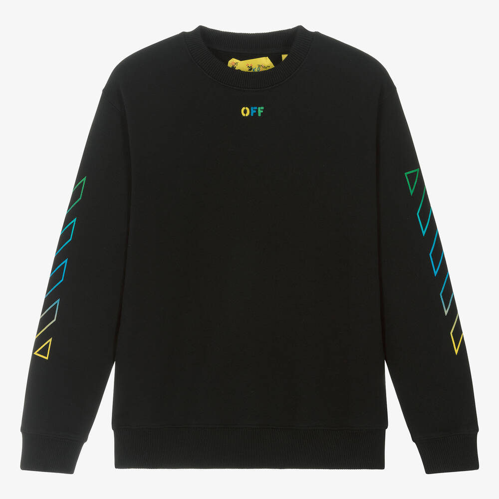 Off-White - Teen Boys Black Cotton Sweatshirt | Childrensalon