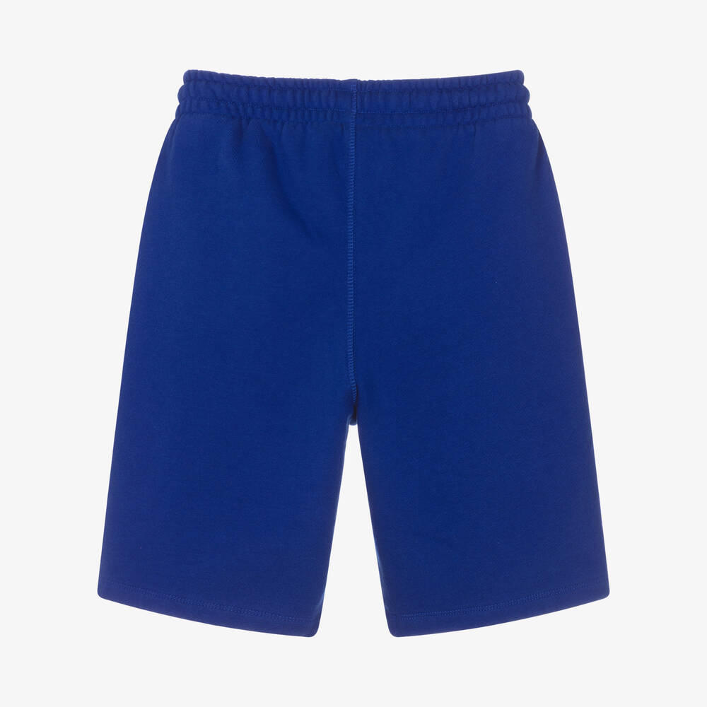 Off-White Kids logo-print cotton shorts - Blue