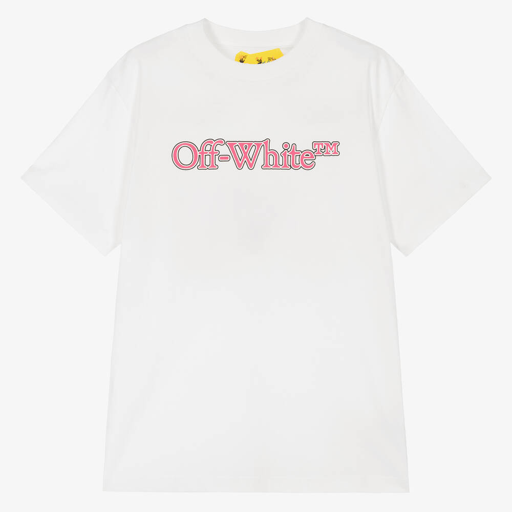 Off-White - تيشيرت قطن لون أبيض للمراهقات | Childrensalon