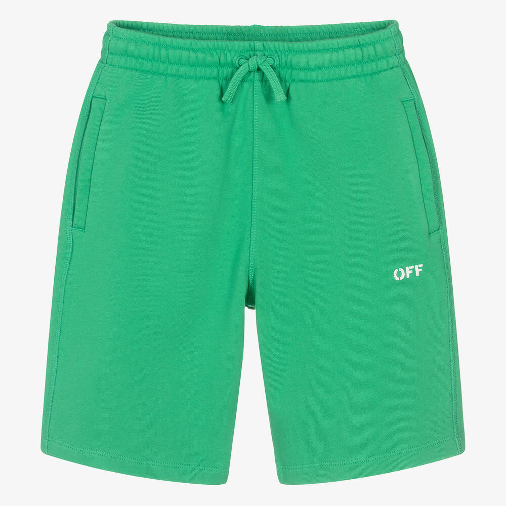 Off-White - Short vert en jersey de coton ado | Childrensalon