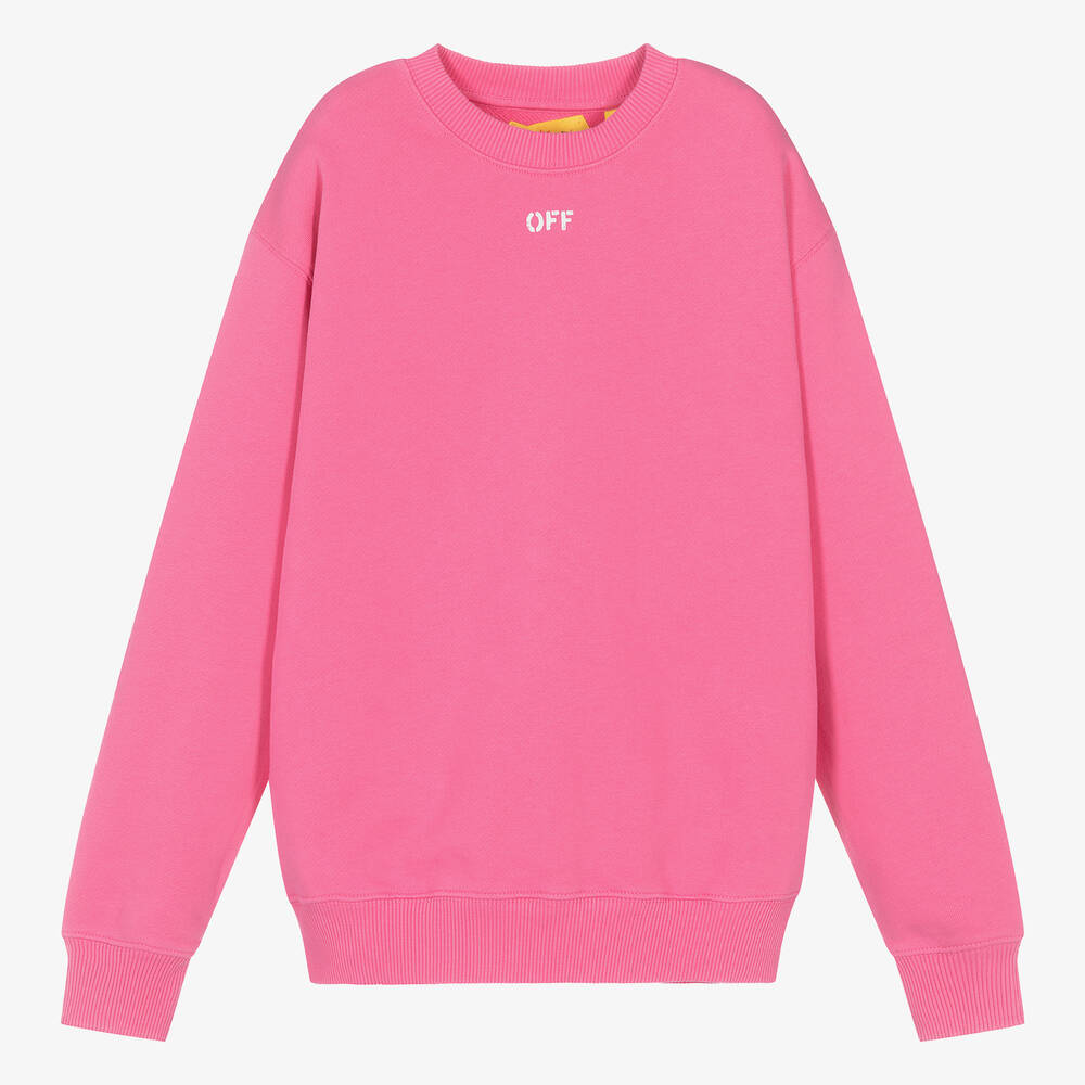 Off-White - Sweat rose en coton ado | Childrensalon