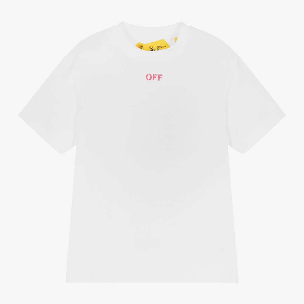 Off-White - White Cotton T-Shirt | Childrensalon