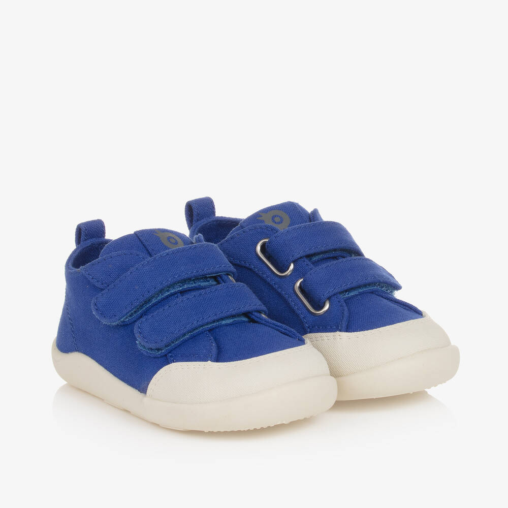 Old Soles - Baby Boys Blue Canvas Trainers | Childrensalon