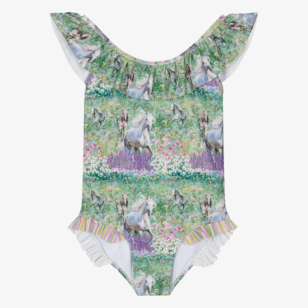 Olga Valentine - Maillot de bain vert et violet UPF50+ ado | Childrensalon