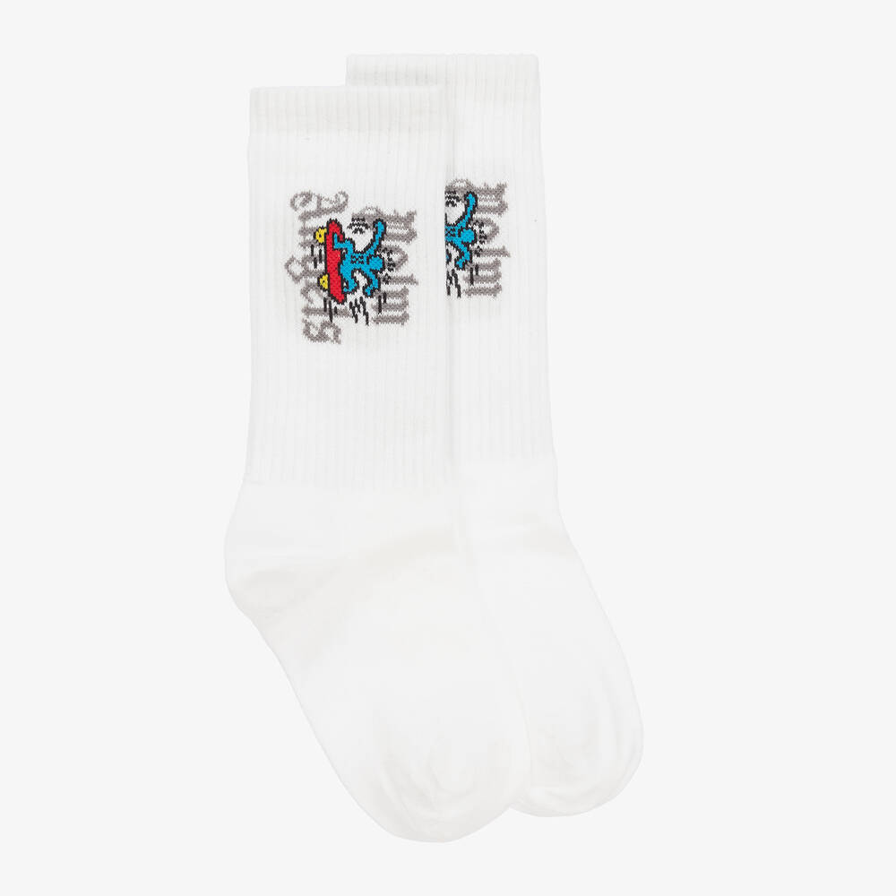 Palm Angels - Chaussettes coton blanc Keith Haring | Childrensalon