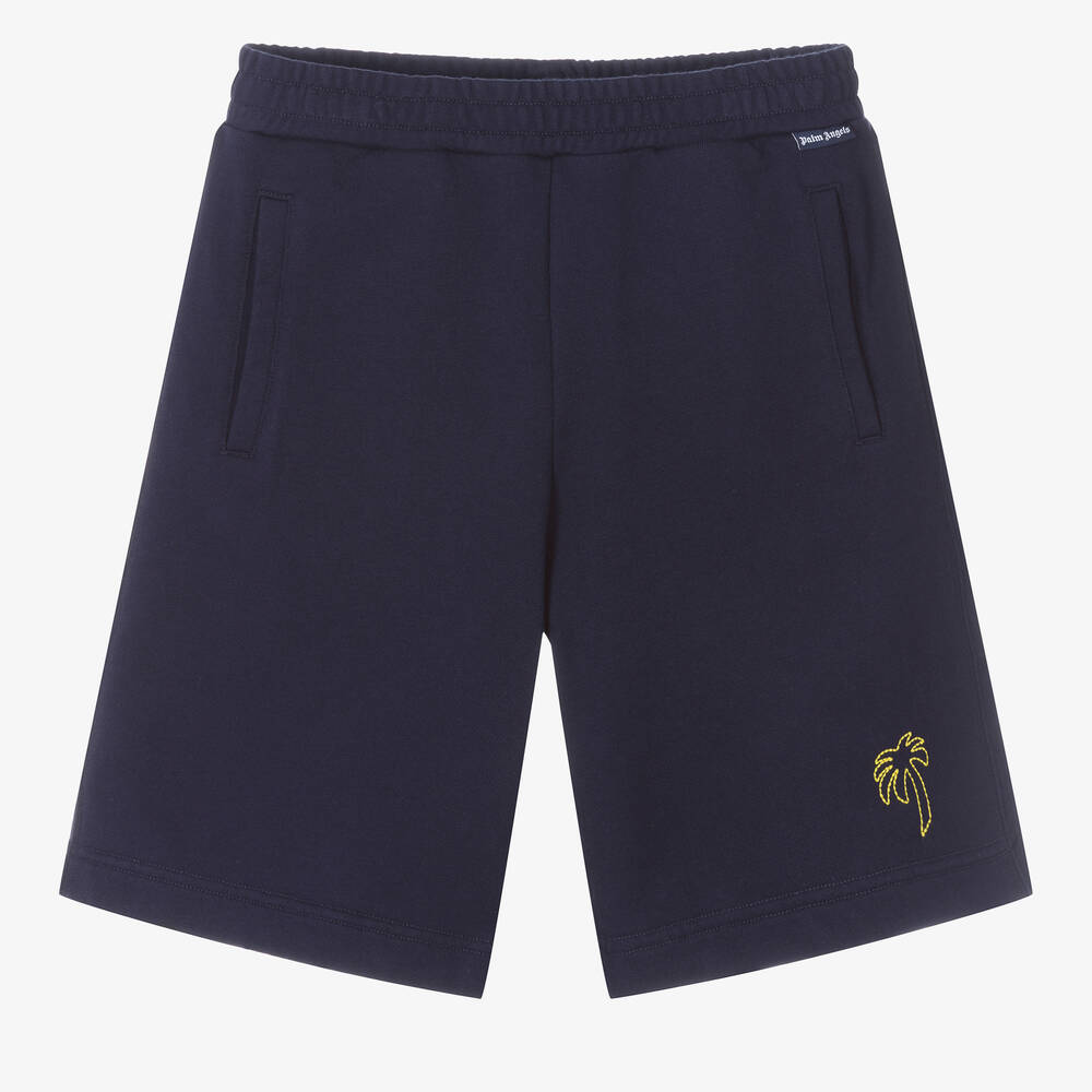 Palm Angels - Teen Boys Navy Blue Cotton Shorts | Childrensalon