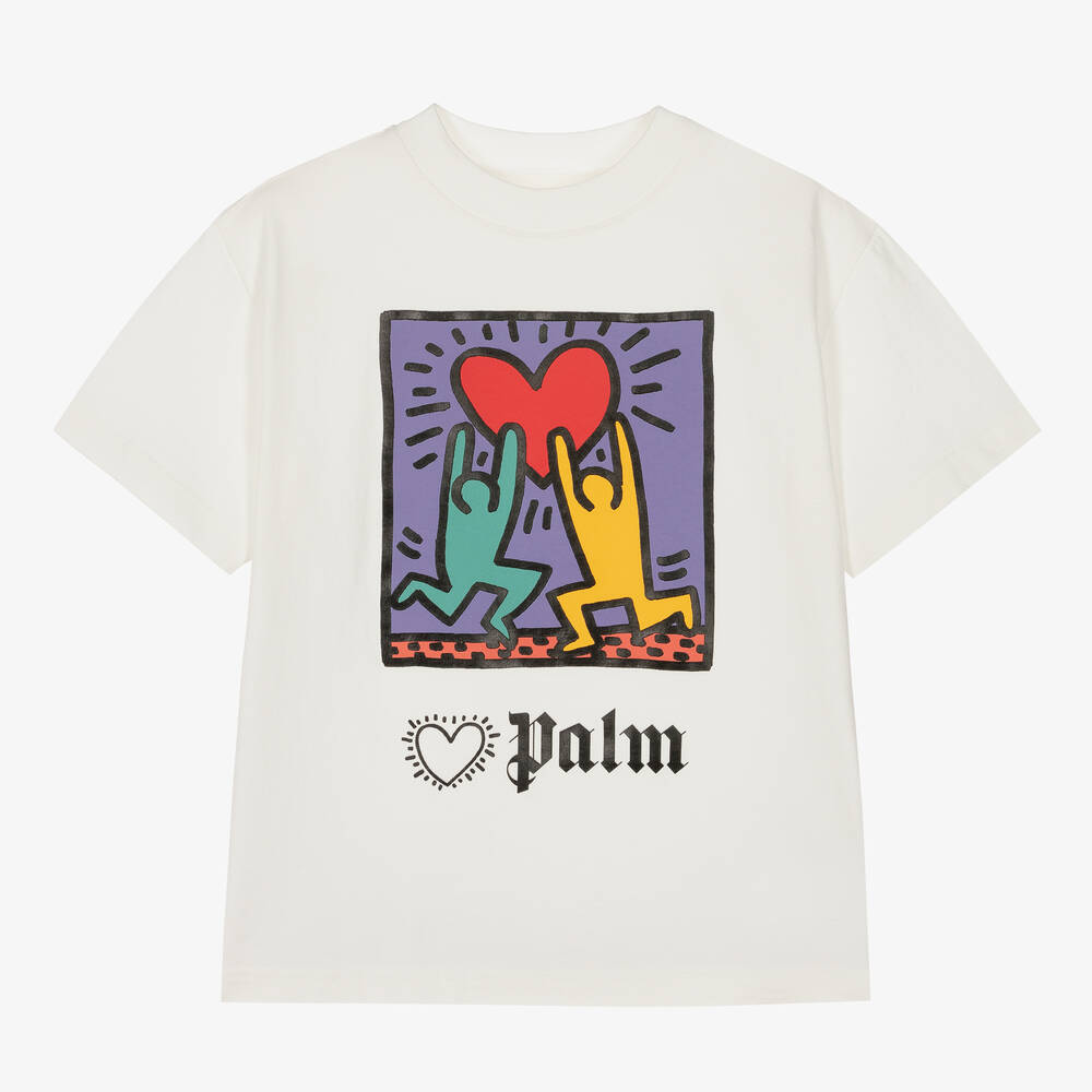 Palm Angels - Teen Girls Ivory Keith Haring T-Shirt | Childrensalon