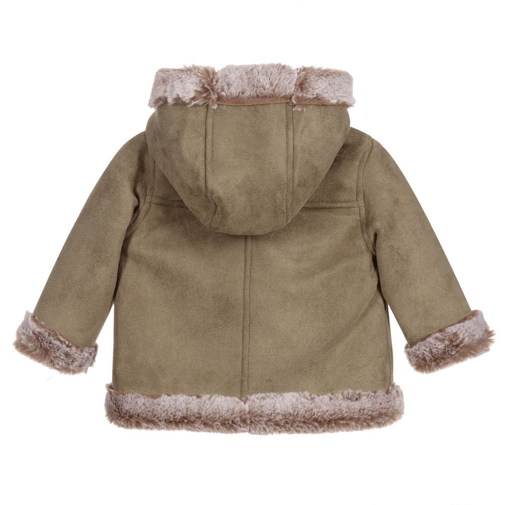 Pan Con Chocolate Green Duffle Baby Coat Childrensalon Outlet