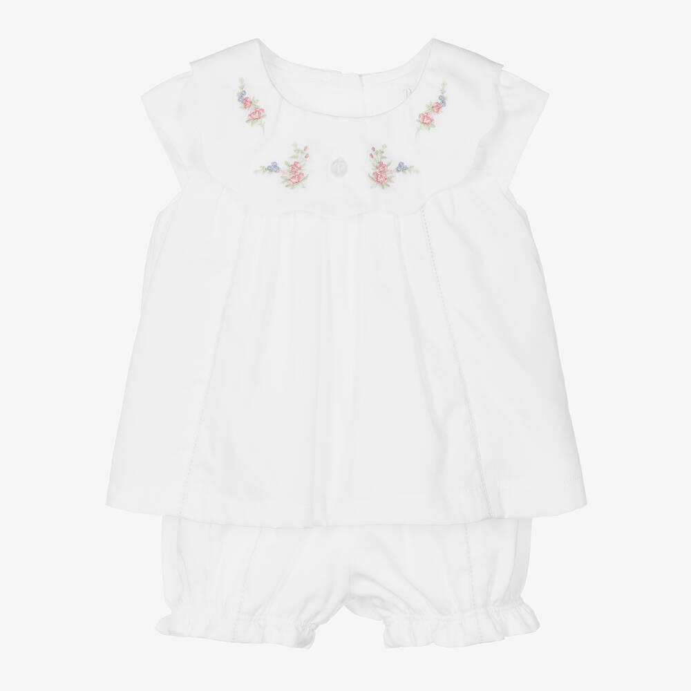 Patachou - Baby Girls Ivory Needlecord Shorts Set | Childrensalon