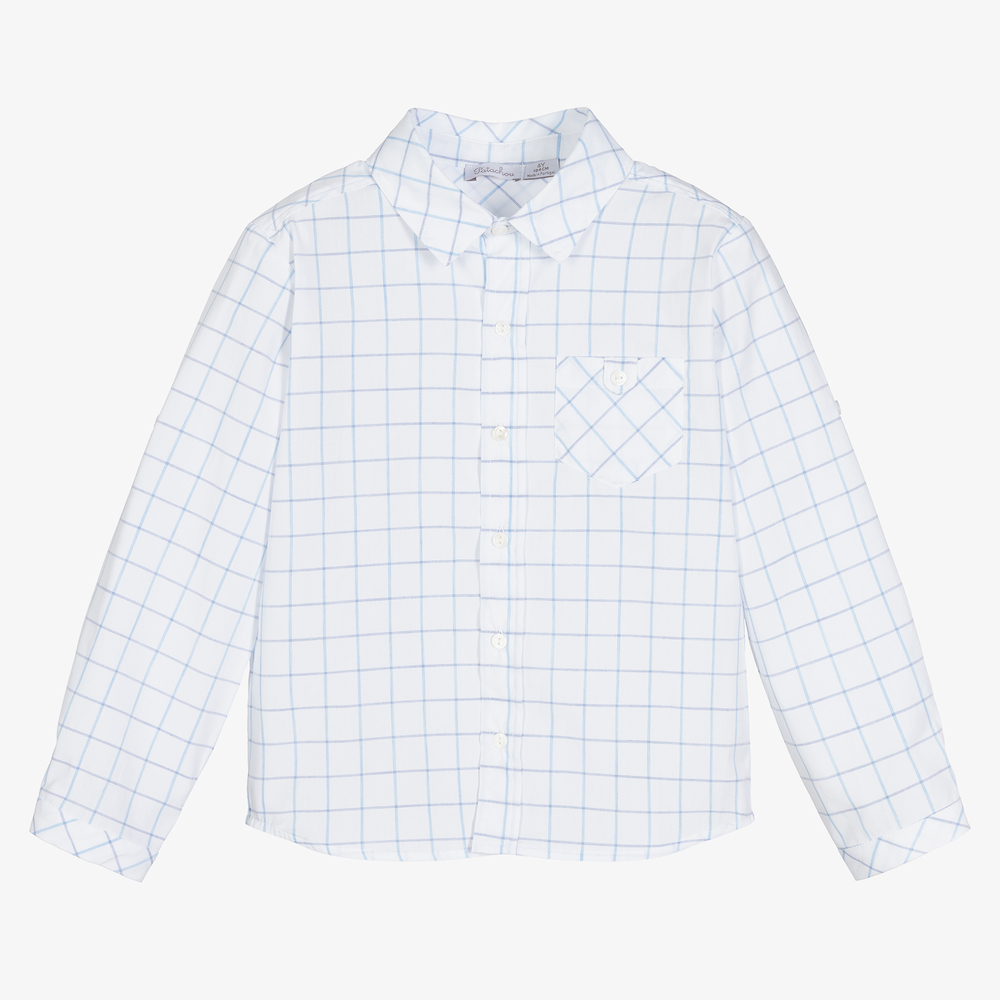 Boy check shirt - White/blue