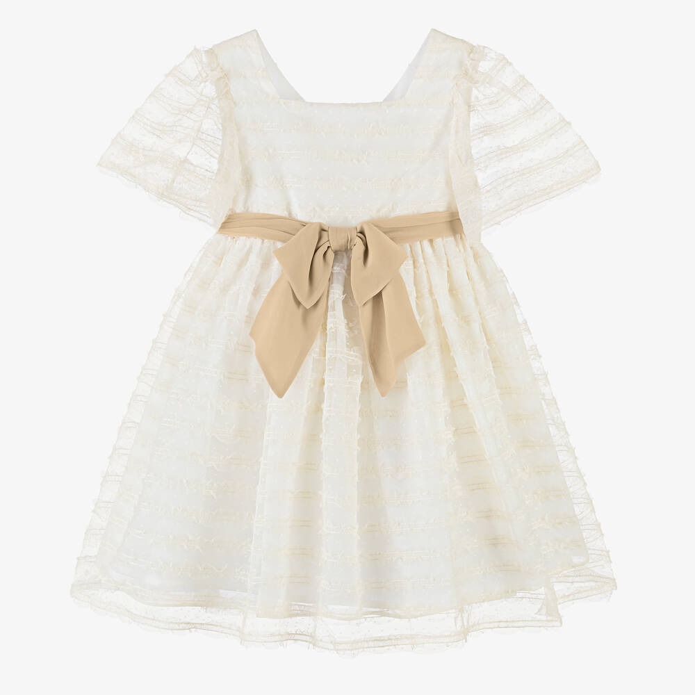 Patachou - Girls Ivory Tulle Dress | Childrensalon