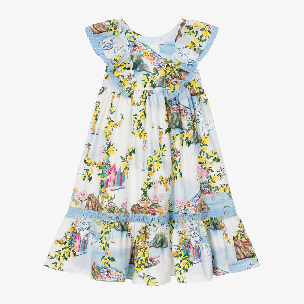 Patachou - Girls White Cotton Beach Club Dress | Childrensalon