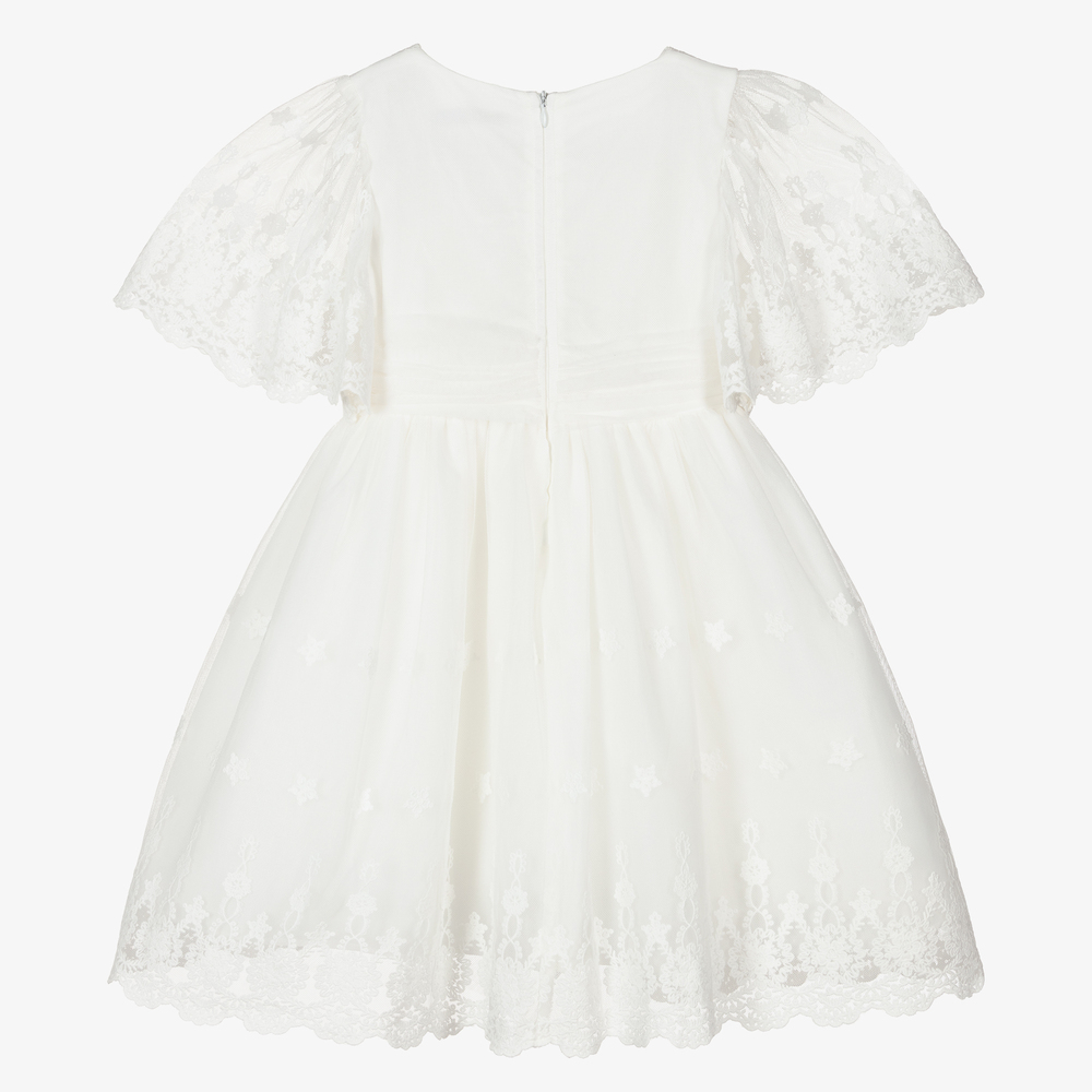 Patachou - Ivory Embroidered Tulle Dress | Childrensalon Outlet
