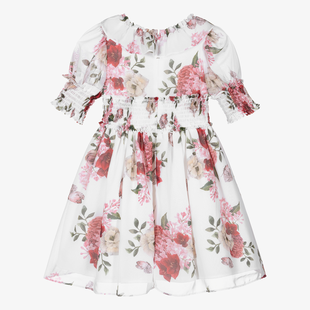 Patachou - White Floral Chiffon Dress | Childrensalon Outlet