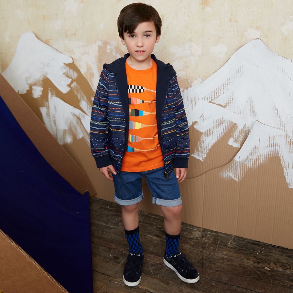 Paul Smith Junior - Boys Navy Blue Suede Trainers | Childrensalon Outlet