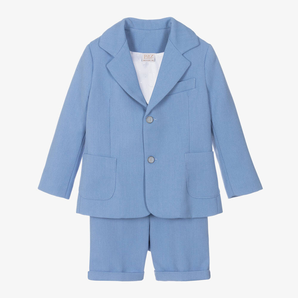 Paz Rodríguez - Boys Blue Shorts Suit | Childrensalon