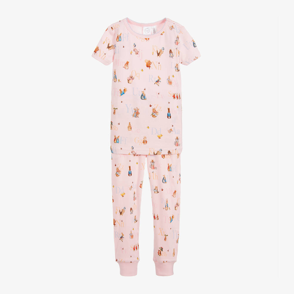 Peter Rabbit™ by Childrensalon - Girls Pink Cotton Jersey Pyjamas | Childrensalon