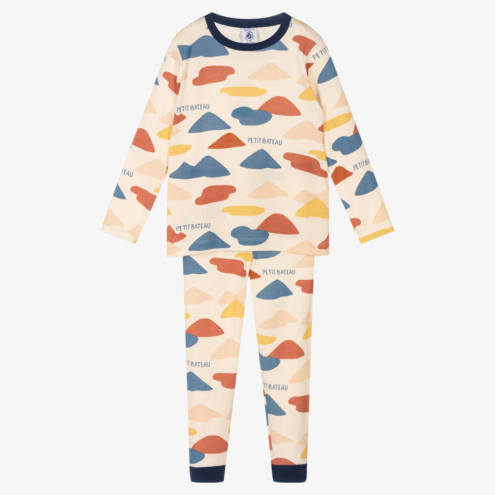 Petit Bateau - Boys Ivory Printed Pyjamas | Childrensalon Outlet