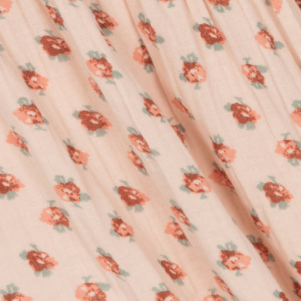 Petit Bateau - Girls Pink Organic Cotton Floral Dress