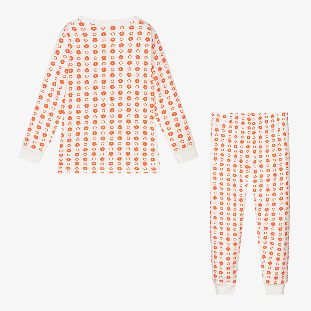 Petit Bateau - Boys Ivory & Red Organic Cotton Pyjamas