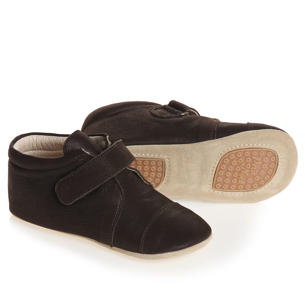 Petit Nord - Brown Leather Slipper Shoes | Childrensalon Outlet