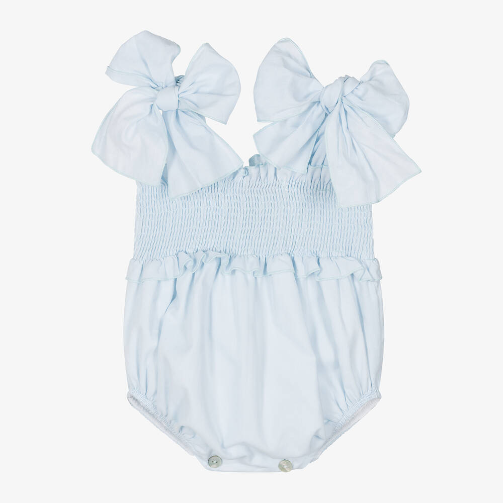 Phi Clothing - Barboteuse bleue en coton bébé fille | Childrensalon