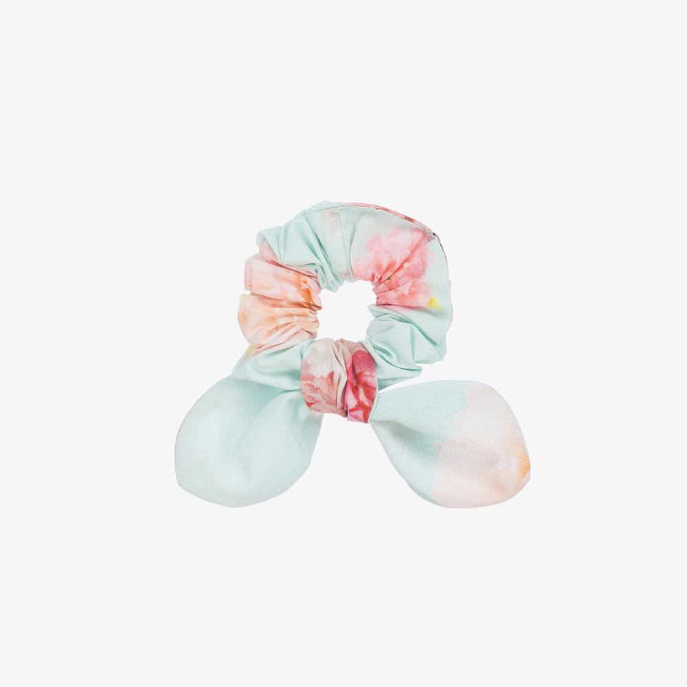 Phi Clothing -  Blue Floral Print Cotton Scrunchie | Childrensalon