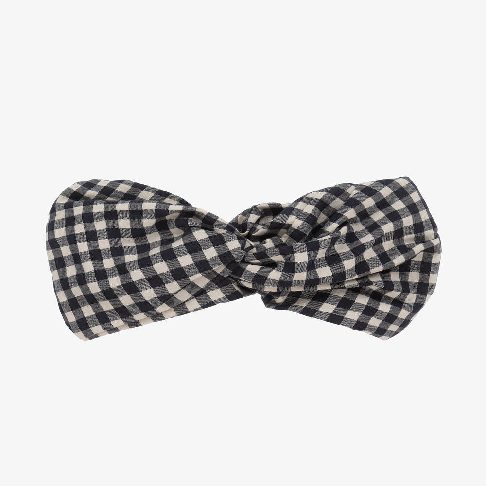 Phi Clothing - Girls Black Gingham Headband | Childrensalon