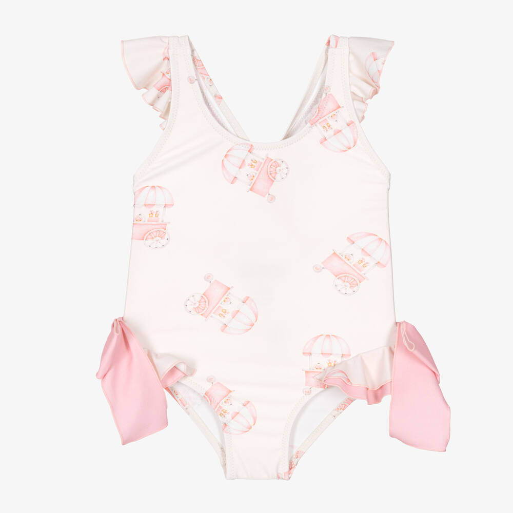 Phi Clothing - Girls Ivory Ice Cream Swimsuit | Childrensalon