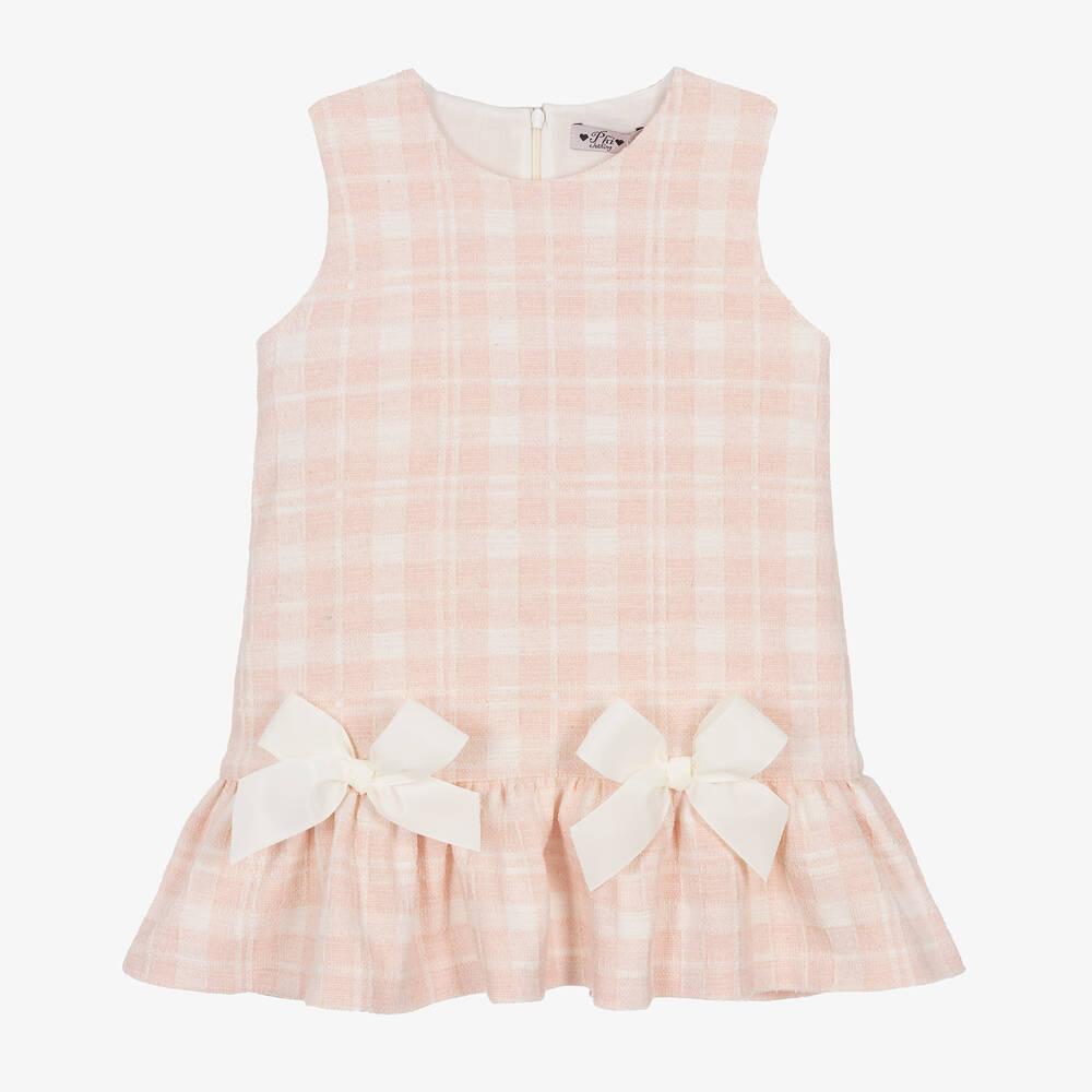 Phi Clothing - Robe rose à carreaux fille | Childrensalon