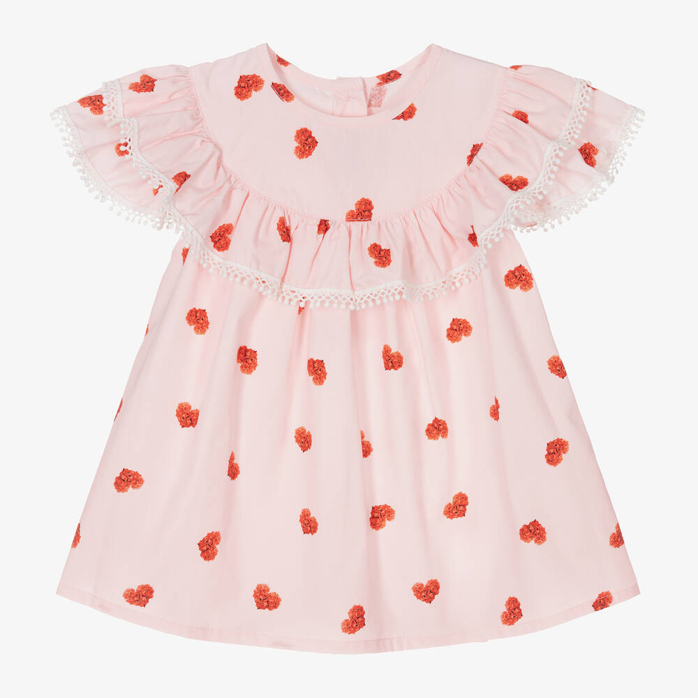 Phi Clothing - Girls Pink Cotton Heart Blouse | Childrensalon