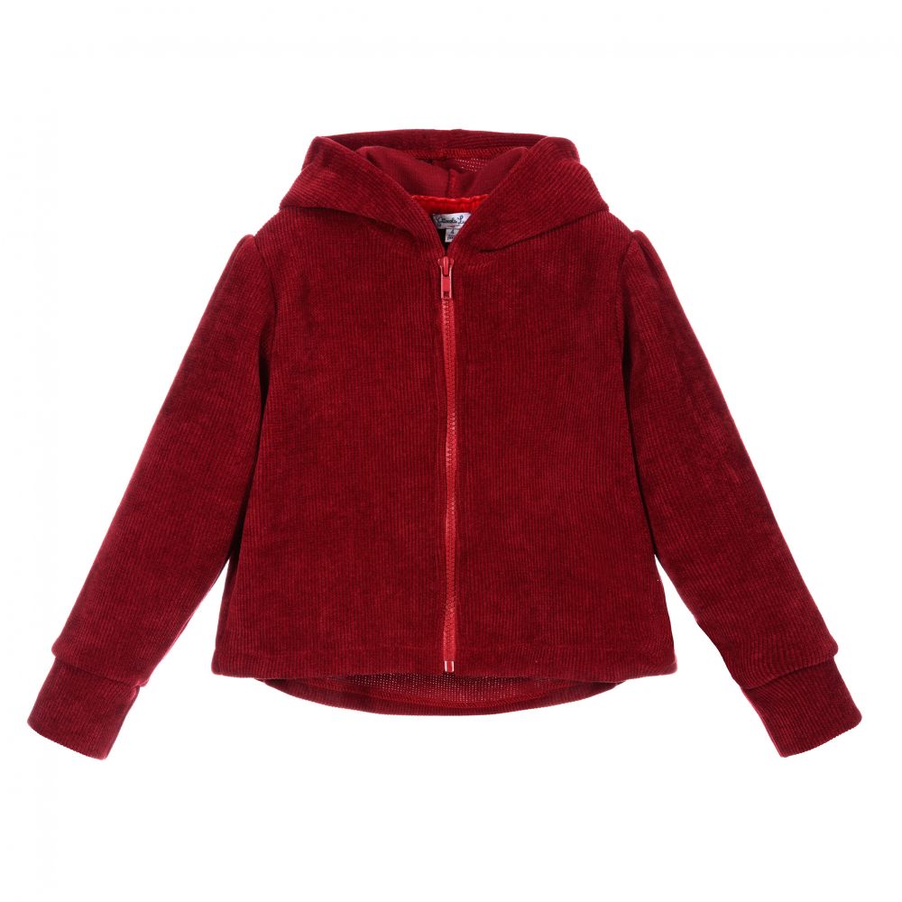 Piccola Ludo - Girls Red Zip-Up Top | Childrensalon Outlet