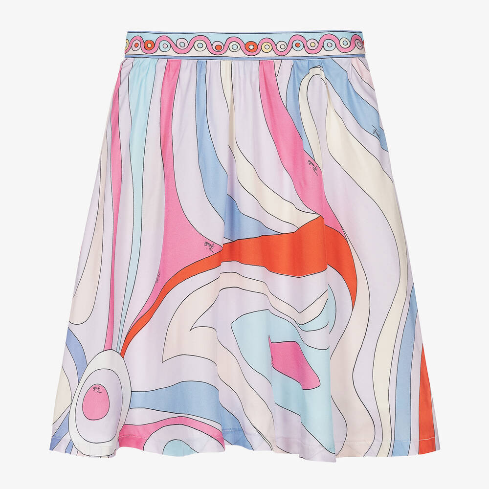 PUCCI - Girls Lilac Purple Viscose Marmo Skirt | Childrensalon