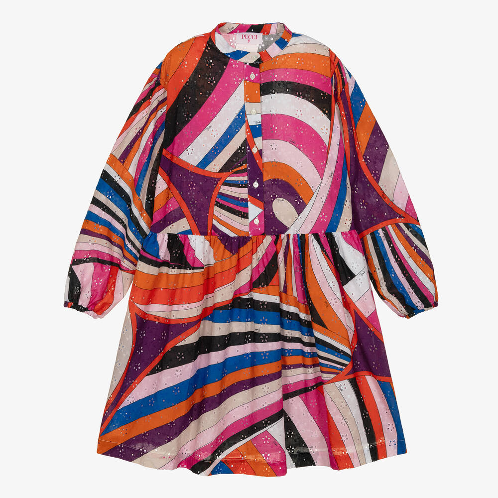 PUCCI - Teen Girls Broderie Anglaise Iride Dress | Childrensalon