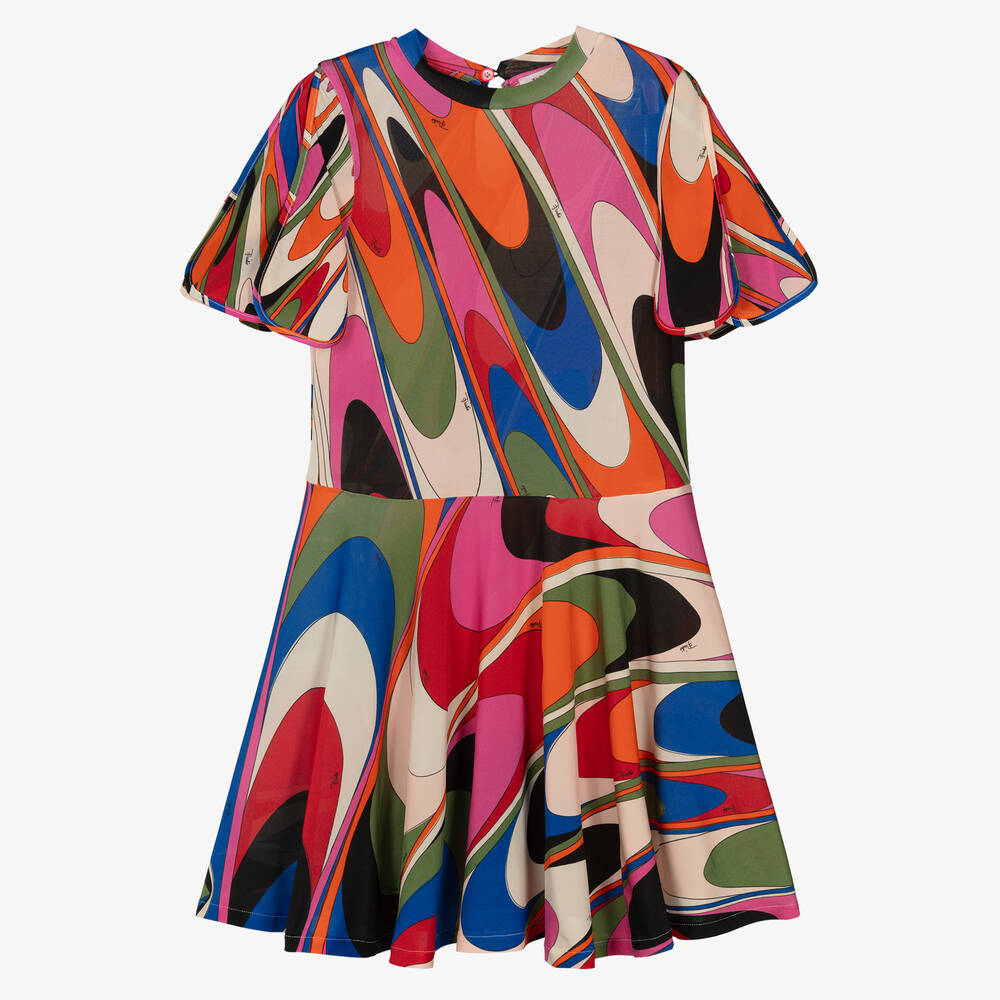 PUCCI - Teen Girls Jersey Onde Print Skater Dress | Childrensalon