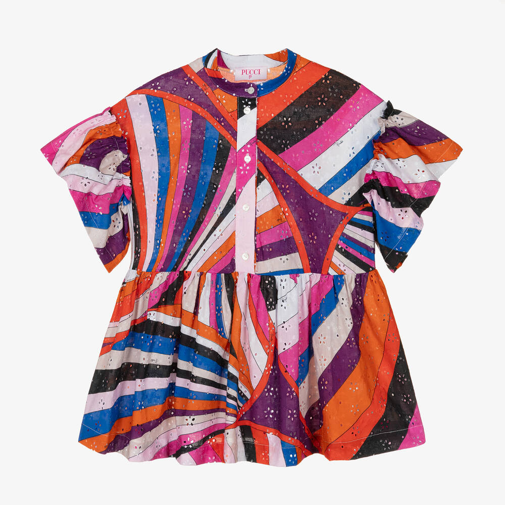 PUCCI - Teen Girls Pink Cotton Iride Blouse | Childrensalon