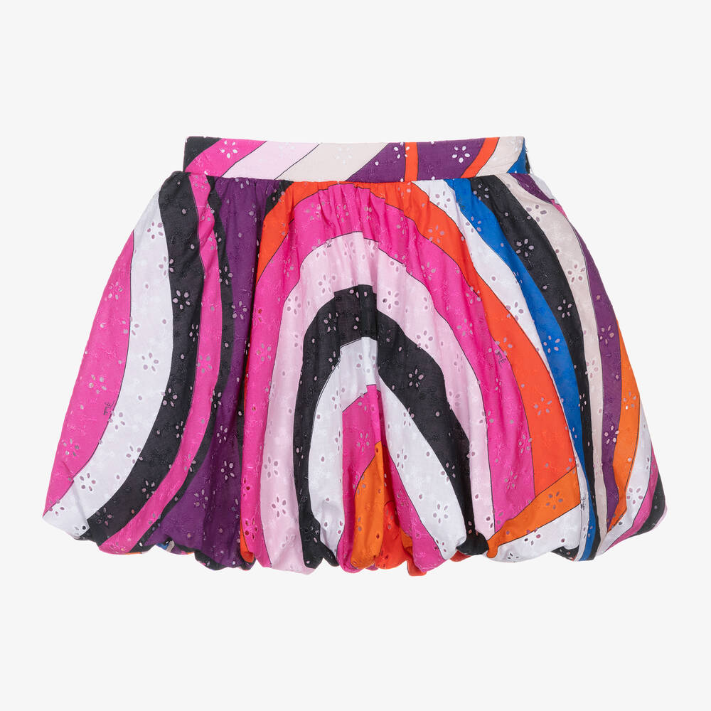 PUCCI - Teen Girls Pink Cotton Iride Bubble Skirt | Childrensalon