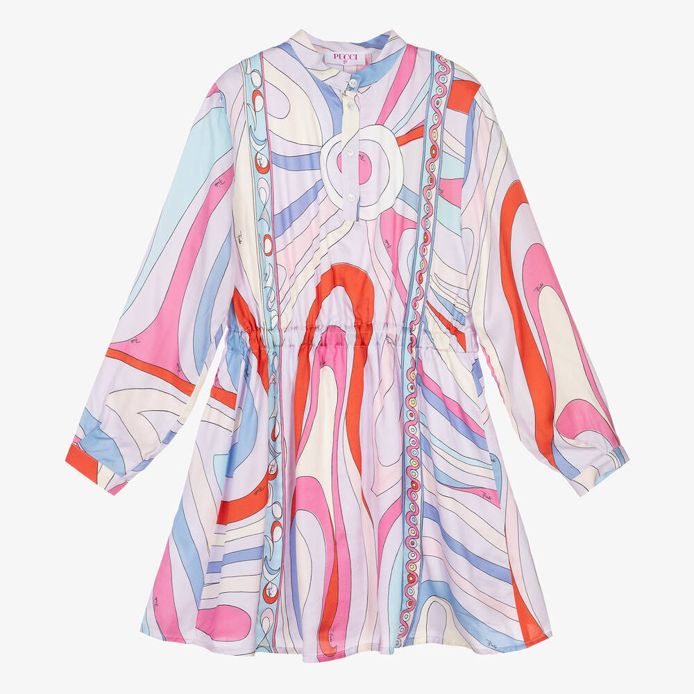 PUCCI - Teen Girls Purple Viscose Marmo Dress | Childrensalon