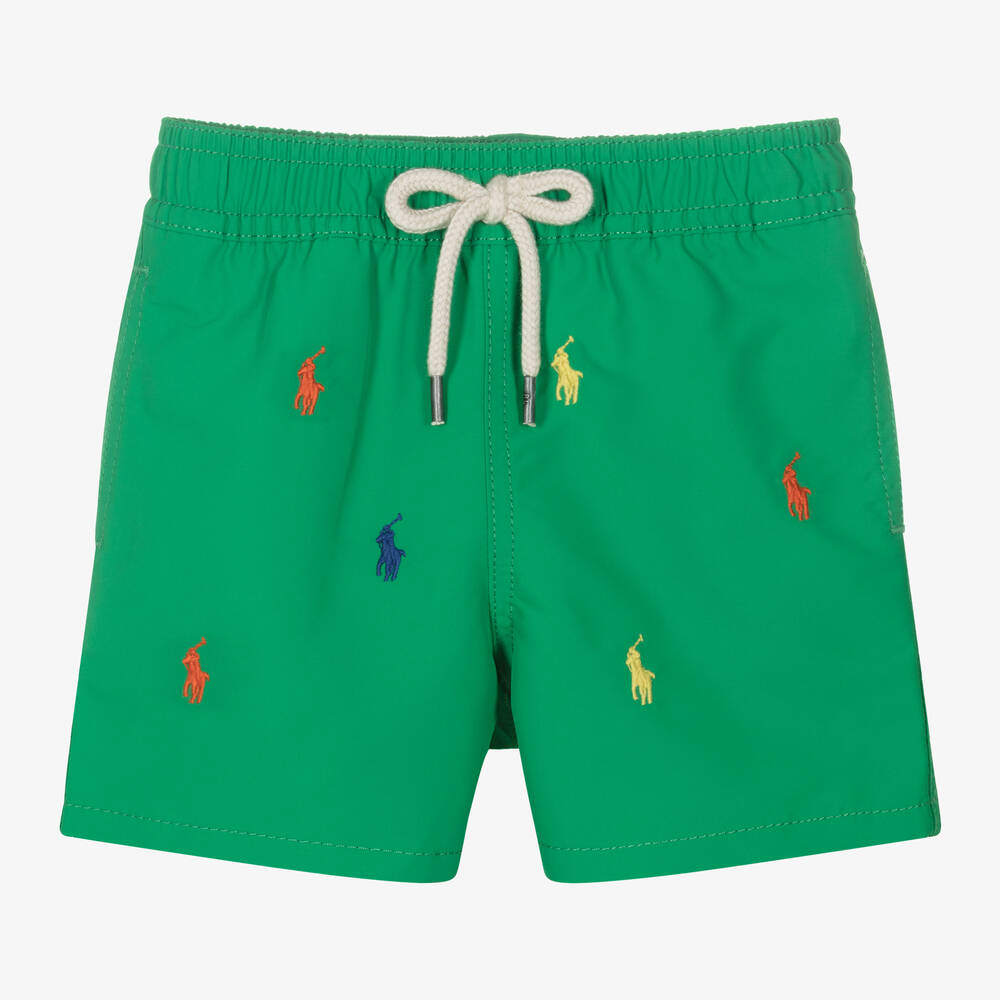 Ralph Lauren - Short de bain vert Pony bébé garçon | Childrensalon