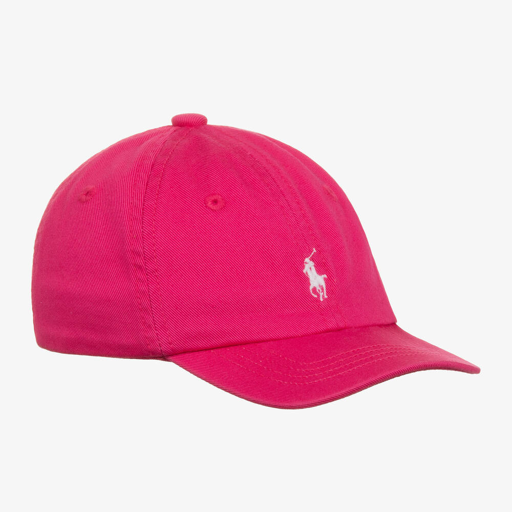 Ralph Lauren - Baby Girls Pink Cotton Cap | Childrensalon