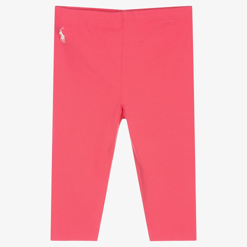 Ralph Lauren - Baby Girls Pink Logo Leggings | Childrensalon Outlet