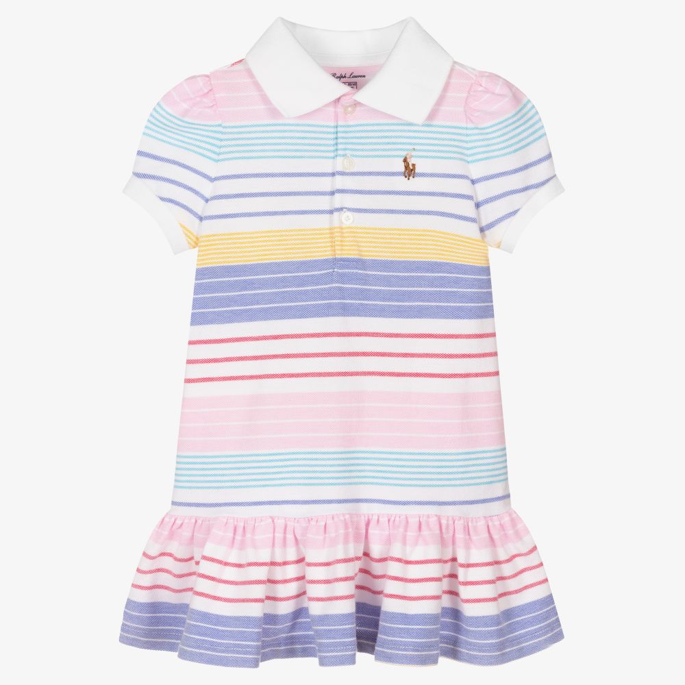 A bordo centavo pavo Ralph Lauren - Conjunto con vestido a rayas para bebé niña | Childrensalon  Outlet