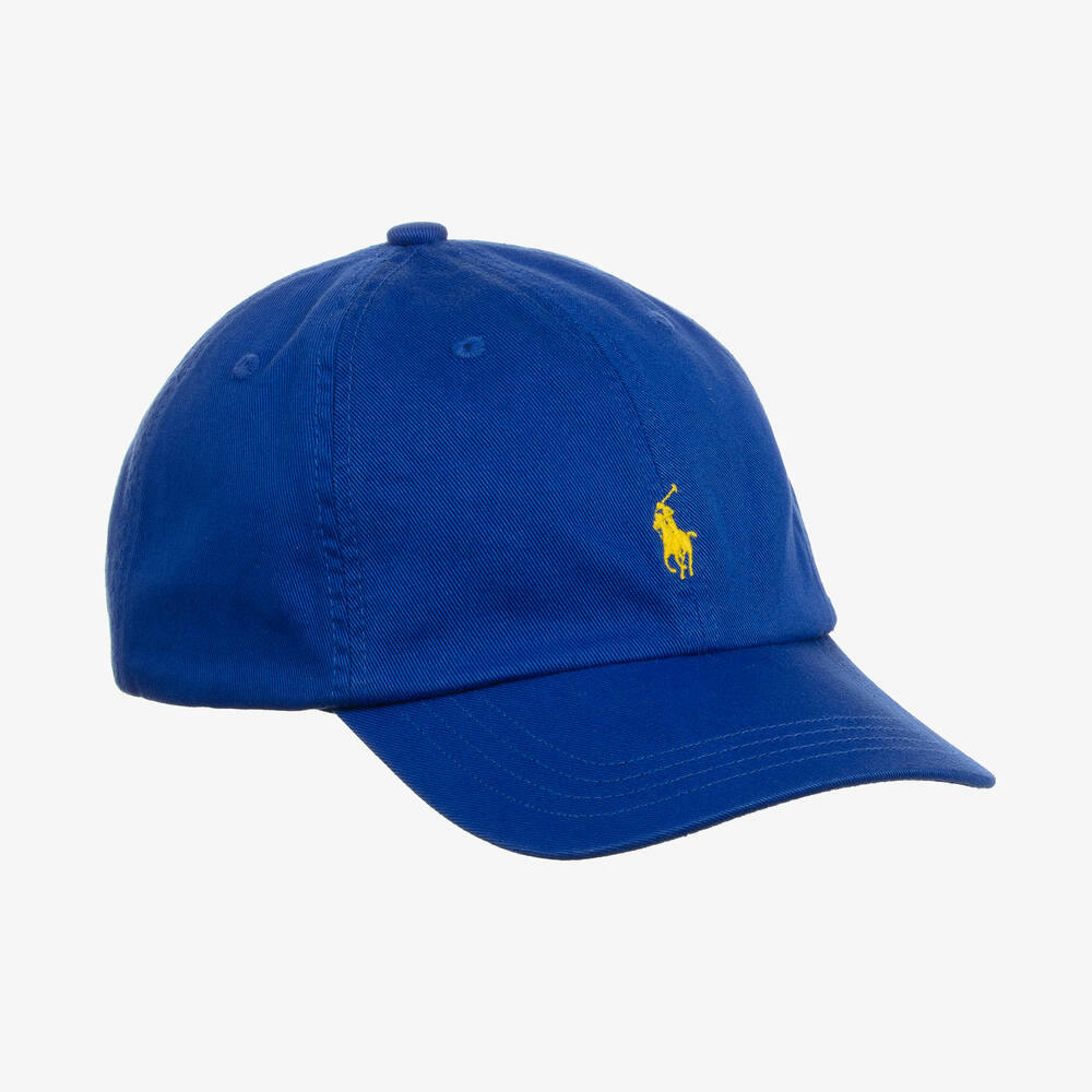 Ralph Lauren - Blue Pony Embroidered Cotton Cap | Childrensalon