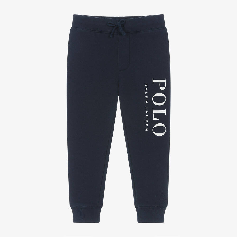 Ralph Lauren - Boys Blue Cotton Joggers | Childrensalon