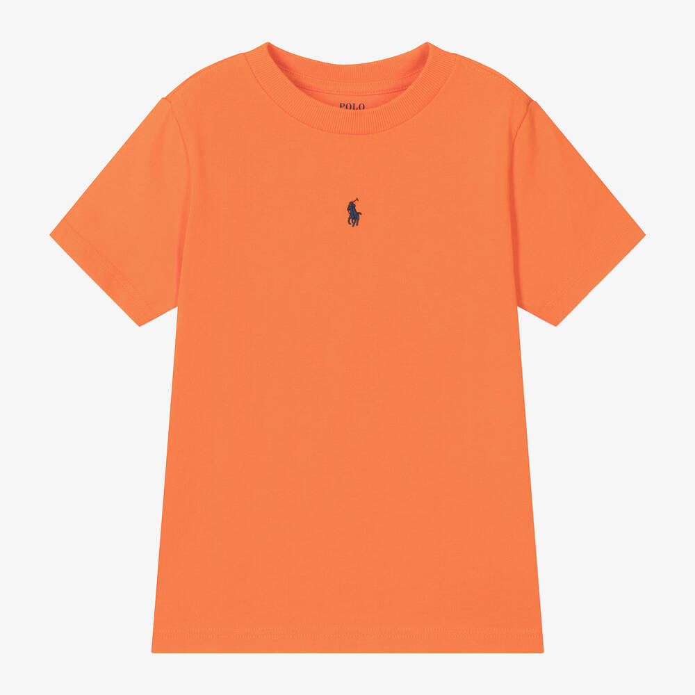 Ralph Lauren - T-shirt orange en coton Pony garçon | Childrensalon