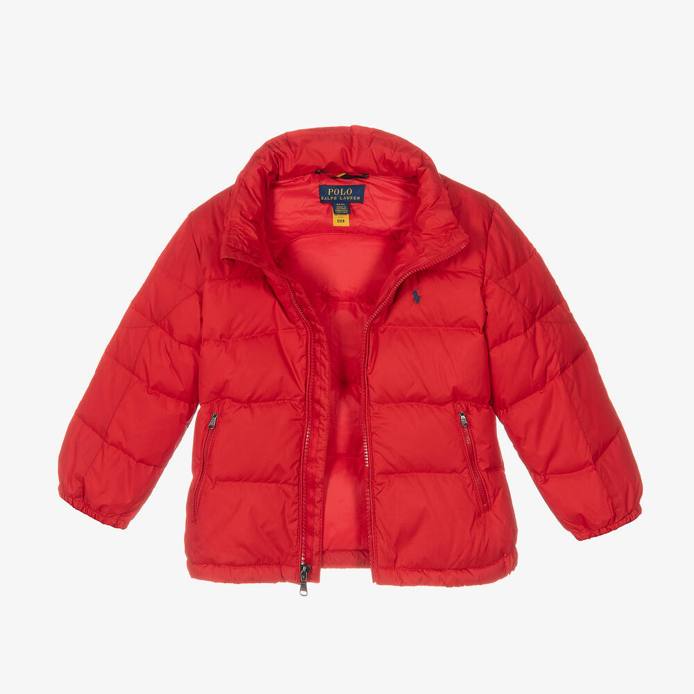 Polo Ralph Lauren - Boys Red Down Puffer Jacket | Childrensalon Outlet