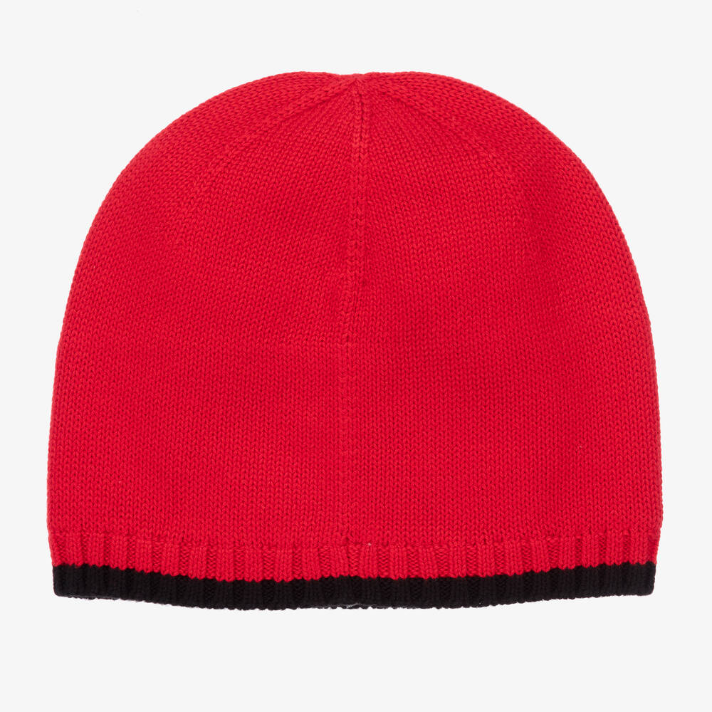 Polo Ralph Lauren - Boys Red Polo Bear Knitted Hat | Childrensalon Outlet